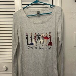 Women's Gray Graphic Long Sleeve Top